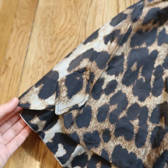 NWT GANNI leopard print top blouse short sleeve semisheer lightweight 36 breezy - Picture 13 of 16